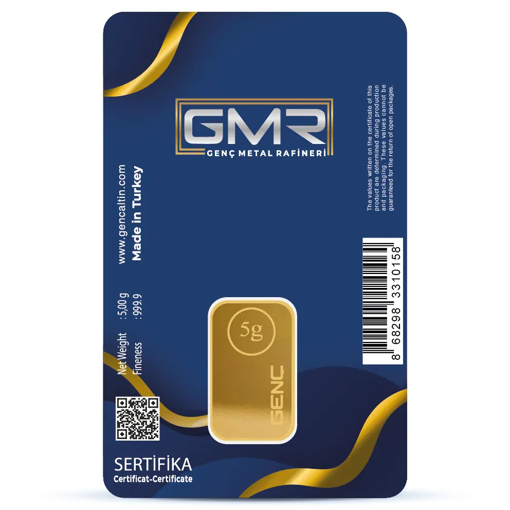 özel ambalajlı 5 gram külçe altın görseli