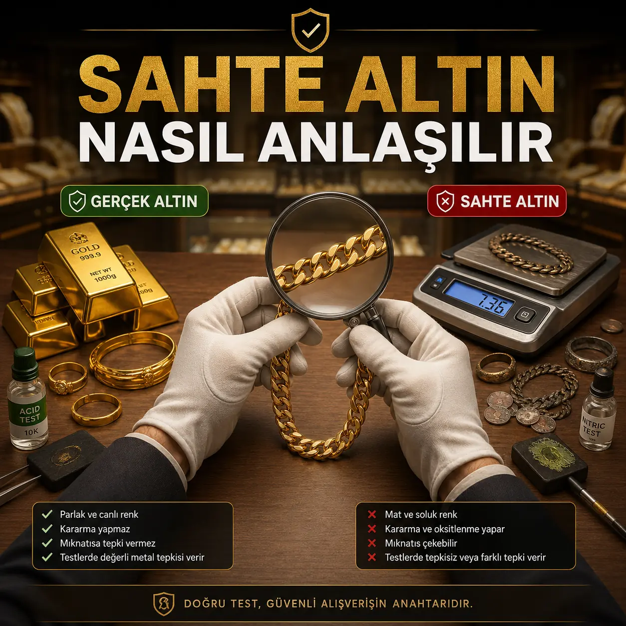Altın ve gümüş alırken güvenli alışveriş kontrol rehberi